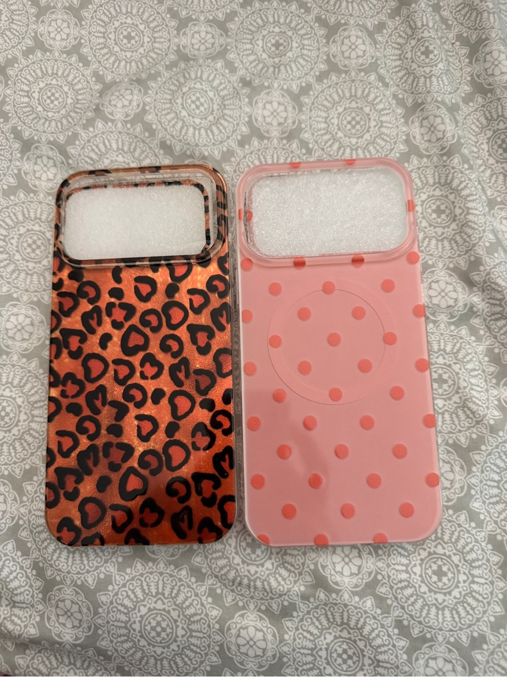 Pink Polka Dot + Orange Leopard Phone Case Duo Iphone 17 ProMax